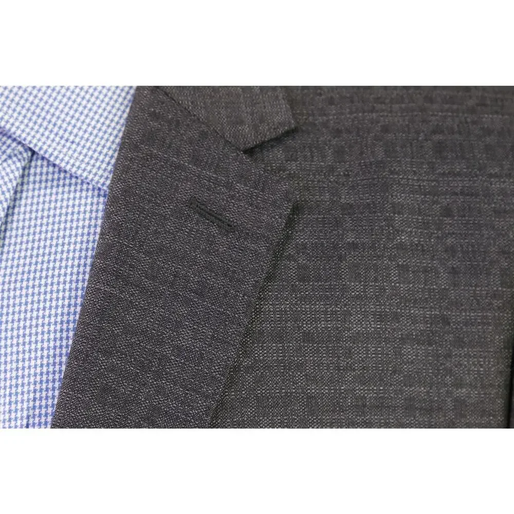 Versace Collection Recent Gray Check Wool Viscose 2Btn Slim Sportcoat Blazer 42L